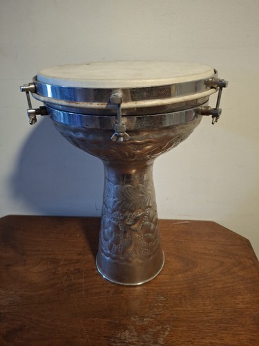 Vintage doumbek metal nickel - vintage,