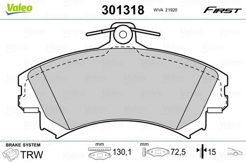 Valeo 301318 brake - pad, set