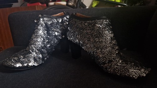 Toga silver sequin - silver, boots