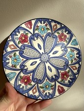 Beautiful Ceraplat hand-painted Spanish wall plate with floral design