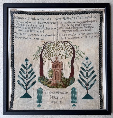Antique pictorial sampler - antique,