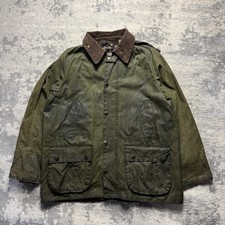 Vintage 1993 Barbour A100 BEDALE Oiled Coat Jacket Green wax Cotton 40 Hooded 