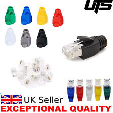 RJ45 Cat5e Cat6 Network LAN Ethernet Patch Cable Plug End Connectors & Boots Lot