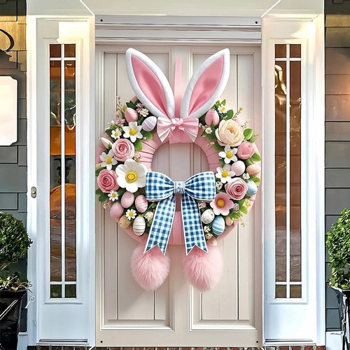 Easter bunny wreath door - bunny, cover