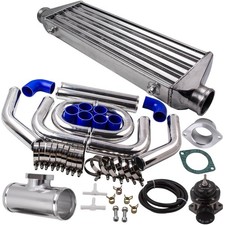 Universal Aluminum Front Intercooler 2.5" Inlet / Outlet & 2.5" Pipe Hose Kit