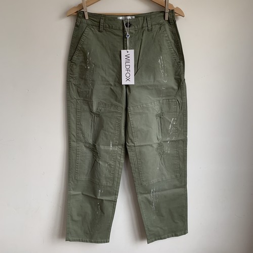 Wildfox trousers khaki green - trousers,