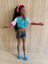 Barbie African American Roller Skating Doll In Shorts, Jacket and Skates