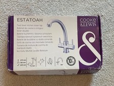 Cooke And Lewis Estatoah Chrome Effect Kitchen Twin Lever Tap
