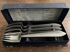 4pc SPLAYDS STAINLESS SPOON/FORK/KNIFE  7" ORIGINAL BOX