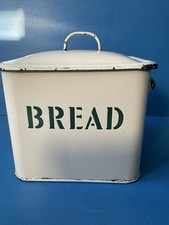 Enamel Vintage Bread Bin Cream