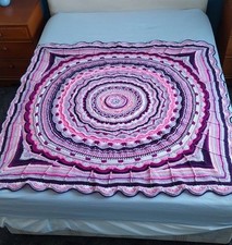 Handmade Crochet Blanket Throw or Bedspread