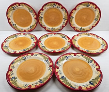 8 Certified International Francesca Salad Dessert Plates Set Gladding Floral Lot