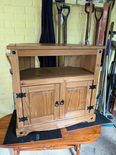 Pine wooden stand corner - wooden, tv