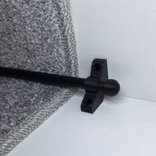 14 x 90cm Black Stair Rods - Round Finals Design - Carpet Runner Rod - 13 Pack