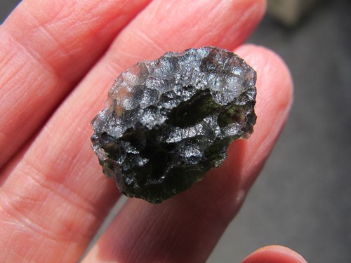 Moldavite crystal specimen - moldavite,