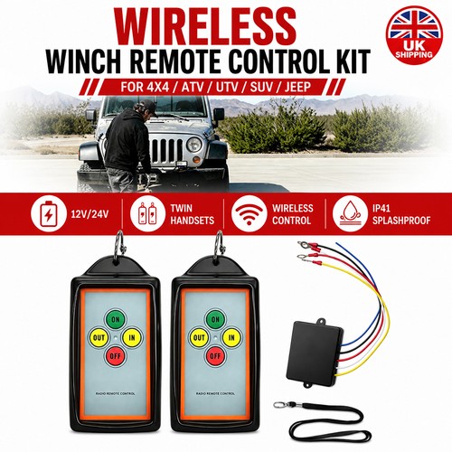 12v 24v universal winch - 24v, remote
