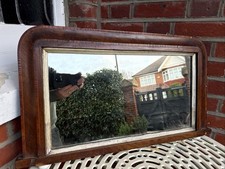 Antique Edwardian Overmantel Mirror – Mahogany Frame with Gilt Detail