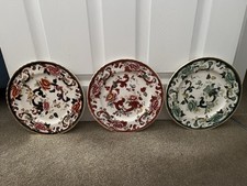 Mason’s 10.5 In Dinner Plates X3 Mandalay And chartreuse