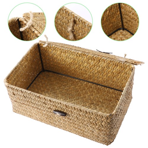 Woven box with lid wicker - woven,