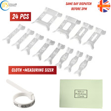 24 Pcs Set Ring Size Reducer Adjuster Invisible Clear Resizer Clip Guard Cloth