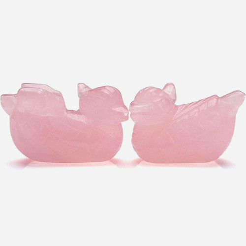 Pair natural rose quartz - pair,
