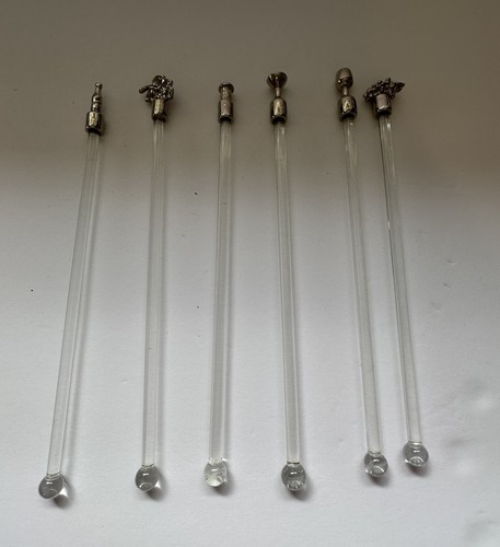 Vtg glass cocktail swizzle - vtg,