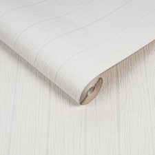 Wood Bark Effect Wallpaper  * White Blown Vinyl*  Textured Paintable 106577
