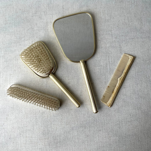 Vintage mirror hairbrush - vintage,
