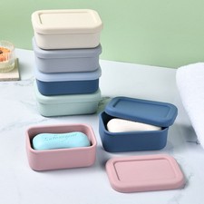 Silicone Soap Holder Drain Soap Dish Travel Soap Box Portable Soap Storage Box