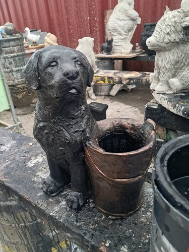 Labrador and planter - planter,