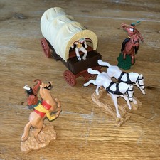 Vintage Timpo Wild West Wagon & Indian  attackers ? LOOK