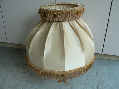 Vintage large lamp shade - lamp, cream