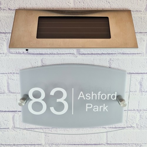 Dove grey house sign - grey,
