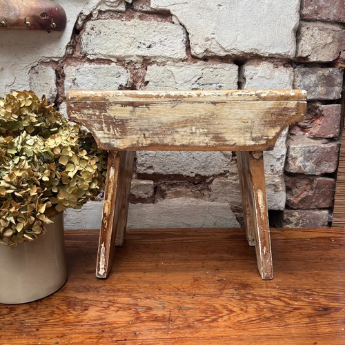 Rustic stool wooden - wooden,