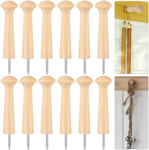 12pcs wooden shaker peg hooks - 12pcs,
