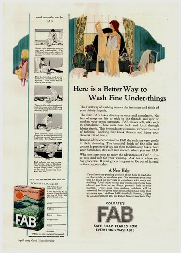 1924 colgate fab soap flakes - fab,
