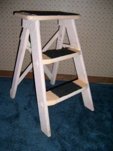 Vintage wooden step - vintage, folding