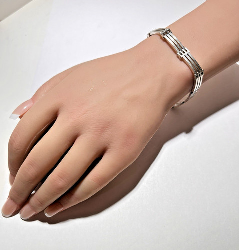 Italian sterling silver hinged - silver,