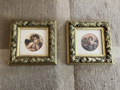 Pair vintage ornate gold - vintage,