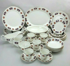 Vintage Bone China Dinner & Tea Items - Sold Individually - Floral Red & Blue