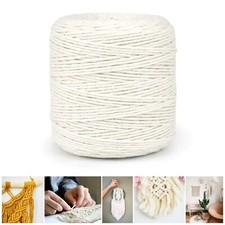 300m 2mm Natural Craft Macramé Cotton String Artisan Thread Twisted Cord