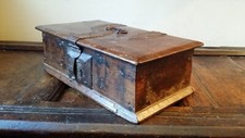 1680 ANTIQUE OAK MONEY CASH STRONG BOX CHEST COFFER SHOP