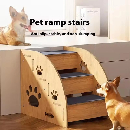 Steps pet ramp wooden dog - pet,
