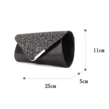 Women's Clutch Shiny Evening Bag with Removable Chain Elegant Envelope Handbag