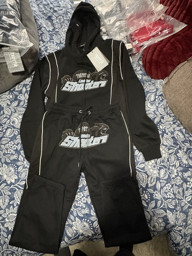 Trapstar men black tracksuit - black,