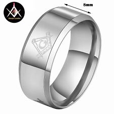Masonic Man 8mm Brushed Silver