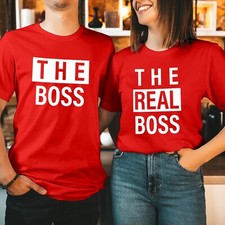 The Boss & The Real Boss Funny Valentine's Day Men Women Couple Matching T Shirt