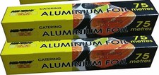 AluWrap Kitchen Catering Aluminium Foil Tin Food Packing Box 300mm -450mmx75m 