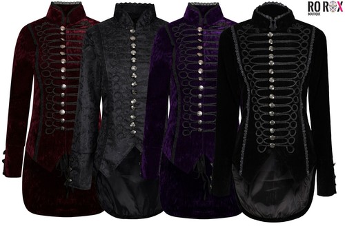 Women velvet gothic tailcoat - gothic,