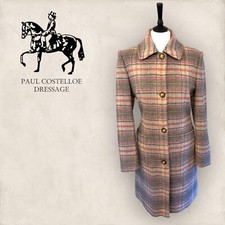 Paul Costelloe Dressage Womens Vintage Wool Mix Tweed Pea Coat  UK 10
